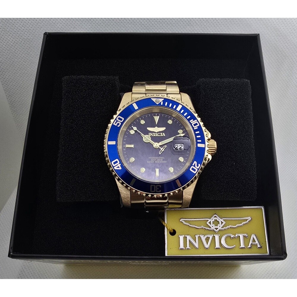 Invicta Pro Diver Men's Watch 40mm Gold Blue 26974 - Picture 2 of 8